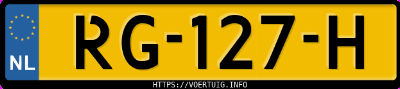 Kenteken afbeelding van RG127H, blauwe Volvo V70 2.4
