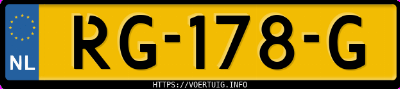 Kenteken afbeelding van RG178G, zwarte Volvo V60 T3