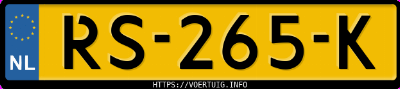 Kenteken afbeelding van RS265K, zwarte Volvo V40 D2