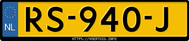 Kenteken afbeelding van RS940J, grijze Volvo V70 R Awd
