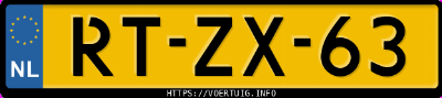 Kenteken afbeelding van RTZX63, witte Volvo 480 Es U9