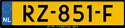 Kenteken afbeelding van RZ851F, zwarte Volvo V40 T4