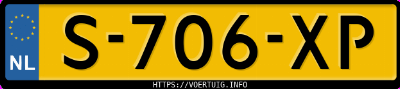 Kenteken afbeelding van S706XP, blauwe Volvo V60 B3