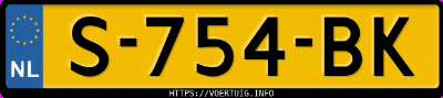 Kenteken afbeelding van S754BK, blauwe Volvo V60 Cross Country B5 Awd