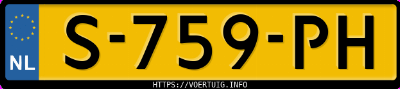 Kenteken afbeelding van S759PH, zwarte Volvo XC70 Awd
