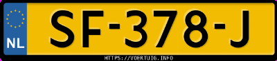 Kenteken afbeelding van SF378J, witte Volvo S60 Usa