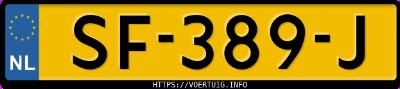 Kenteken afbeelding van SF389J, grijze Volvo V70 3.2 Awd