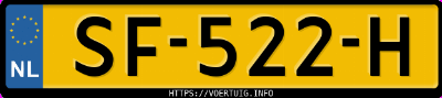 Kenteken afbeelding van SF522H, grijze Volvo XC60 T8 Twin Engine Awd