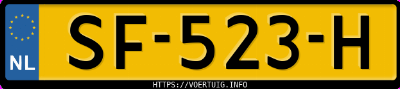 Kenteken afbeelding van SF523H, zwarte Volvo V40 T4