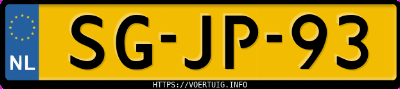 Kenteken afbeelding van SGJP93, groene Volvo 940 2.3 I.c.