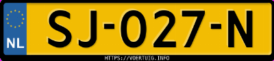 Kenteken afbeelding van SJ027N, blauwe Volvo XC90 T6 Awd