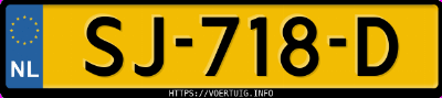 Kenteken afbeelding van SJ718D, witte Volvo V40 T4