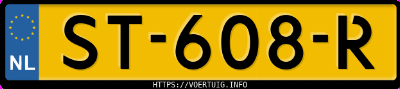 Kenteken afbeelding van ST608R, witte Volvo V90 T4 Drive