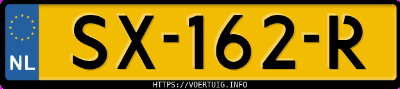 Kenteken afbeelding van SX162R, grijze Volvo V60