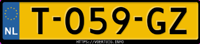 Kenteken afbeelding van T059GZ, grijze Volvo V90 T8 Twin Engine Awd
