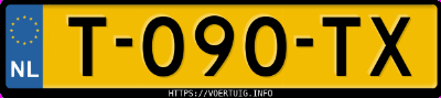Kenteken afbeelding van T090TX, blauwe Volvo V90 T8 Twin Engine Awd