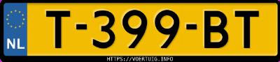 Kenteken afbeelding van T399BT, blauwe Volvo S90 B5