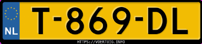 Kenteken afbeelding van T869DL, witte Volvo V60 B4