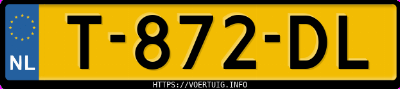 Kenteken afbeelding van T872DL, witte Volvo V60 B4