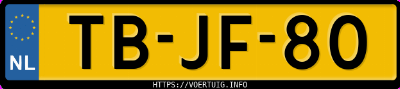 Kenteken afbeelding van TBJF80, paarse Volvo 940