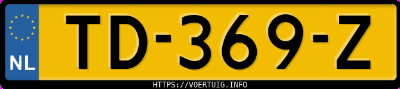 Kenteken afbeelding van TD369Z, rode Volvo C70