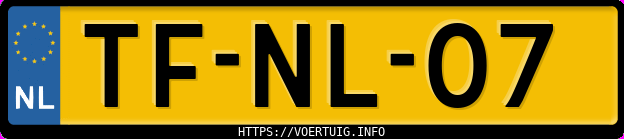 Kenteken afbeelding van TFNL07, gele Volvo V70