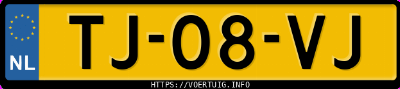 Kenteken afbeelding van TJ08VJ, grijze Volvo 340 Dl S6