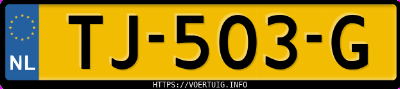 Kenteken afbeelding van TJ503G, blauwe Volvo V70 T5