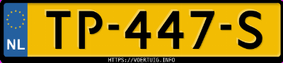 Kenteken afbeelding van TP447S, blauwe Volvo V40 T2