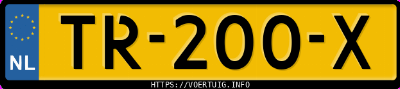 Kenteken afbeelding van TR200X, blauwe Volvo V40 T2