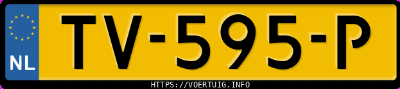 Kenteken afbeelding van TV595P, grijze Volvo S90 T5 Drive