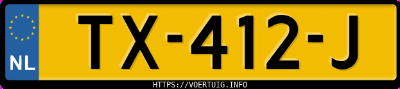 Kenteken afbeelding van TX412J, blauwe Volvo XC40 T3
