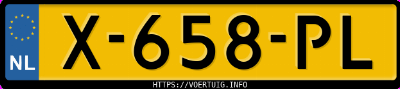 Kenteken afbeelding van X658PL, zwarte Volvo V 70