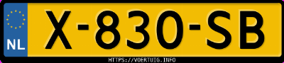 Kenteken afbeelding van X830SB, blauwe Volvo XC60 T8 Twin Engine Awd