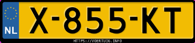 Kenteken afbeelding van X855KT, blauwe Volvo V90 T8 Twin Engine Awd
