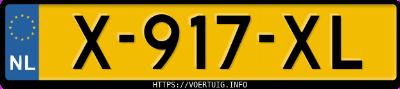 Kenteken afbeelding van X917XL, blauwe Volvo XC40 Recharge Single Motor