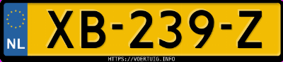 Kenteken afbeelding van XB239Z, blauwe Volvo V70 T4f Flexifuel