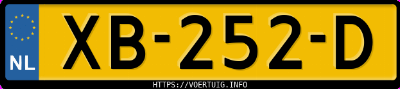 Kenteken afbeelding van XB252D, zwarte Volvo V60 T2
