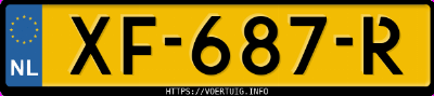 Kenteken afbeelding van XF687R, blauwe Volvo V40