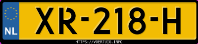 Kenteken afbeelding van XR218H, zwarte Volvo V60 D4 Drive