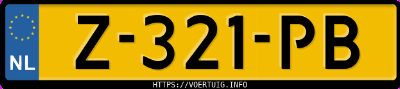 Kenteken afbeelding van Z321PB, blauwe Volvo V60 Recharge T6 Awd