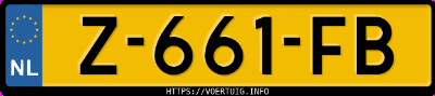 Kenteken afbeelding van Z661FB, grijze Volvo V60 B3
