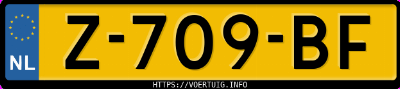 Kenteken afbeelding van Z709BF, witte Volvo V60 Awd