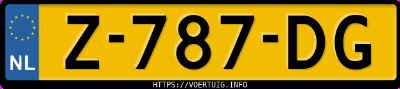Kenteken afbeelding van Z787DG, grijze Volvo V60 Ii Awd