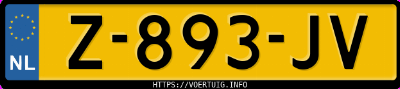 Kenteken afbeelding van Z893JV, blauwe Volvo V60 B4