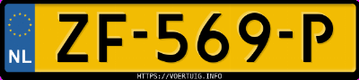 Kenteken afbeelding van ZF569P, zwarte Volvo V90 T4 Drive