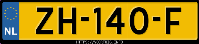 Kenteken afbeelding van ZH140F, blauwe Volvo V70
