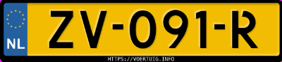 Kenteken afbeelding van ZV091R, zwarte Volvo V50 1.8 Drive