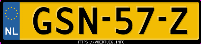 Kenteken afbeelding van GSN57Z, groene Voyah Free Dream