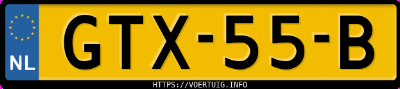 Kenteken afbeelding van GTX55B, grijze Voyah Dream